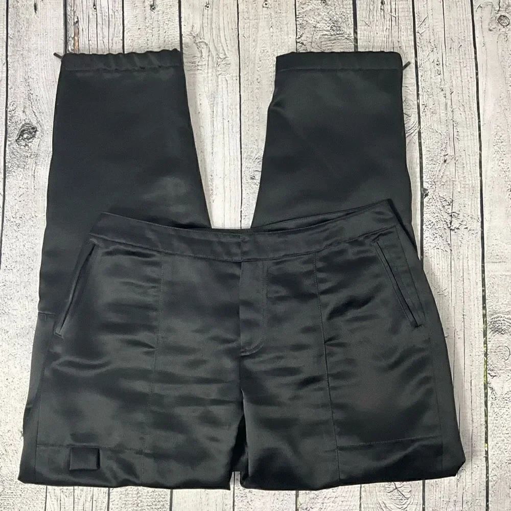 WOMYN Black Satin Utility Jogger Pants